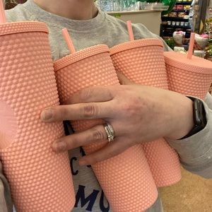 Starbucks studded matte pink tumbler new